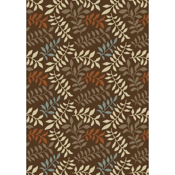 Concord Global 3 ft. 3 in. x 4 ft. 7 in. Chester Leafs - Brown 97884